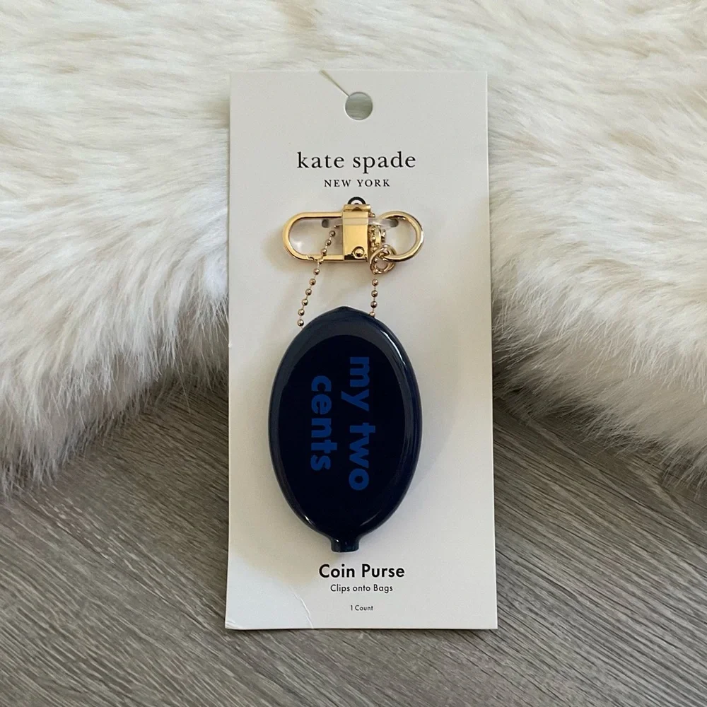 ♠️💙 kate Spade new york x Target My Two Cents Coin Purse Bag Charm Keychain